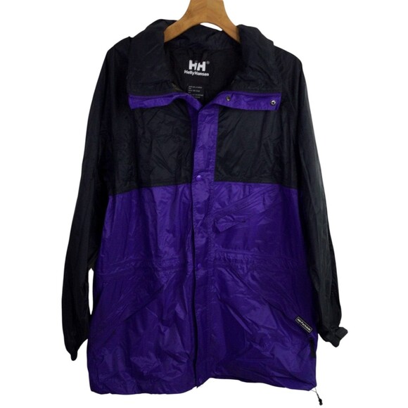 Helly Hansen Mens Waterproof Jacket Breathable Packable Purple Black Size L - Picture 1 of 16